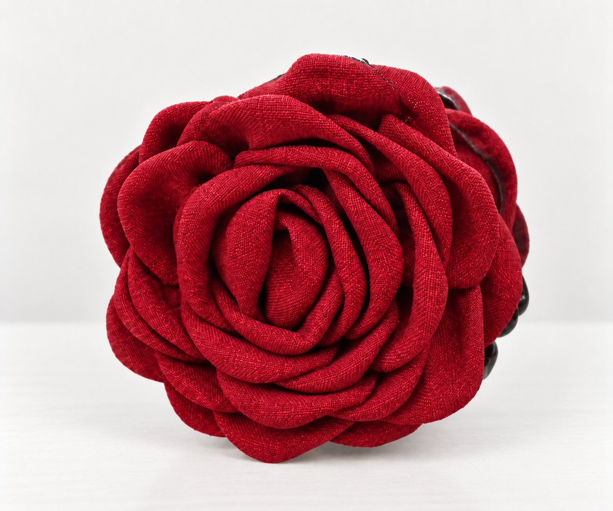 BORGOÑA · PINZA DE PELO FLOR DE TELA