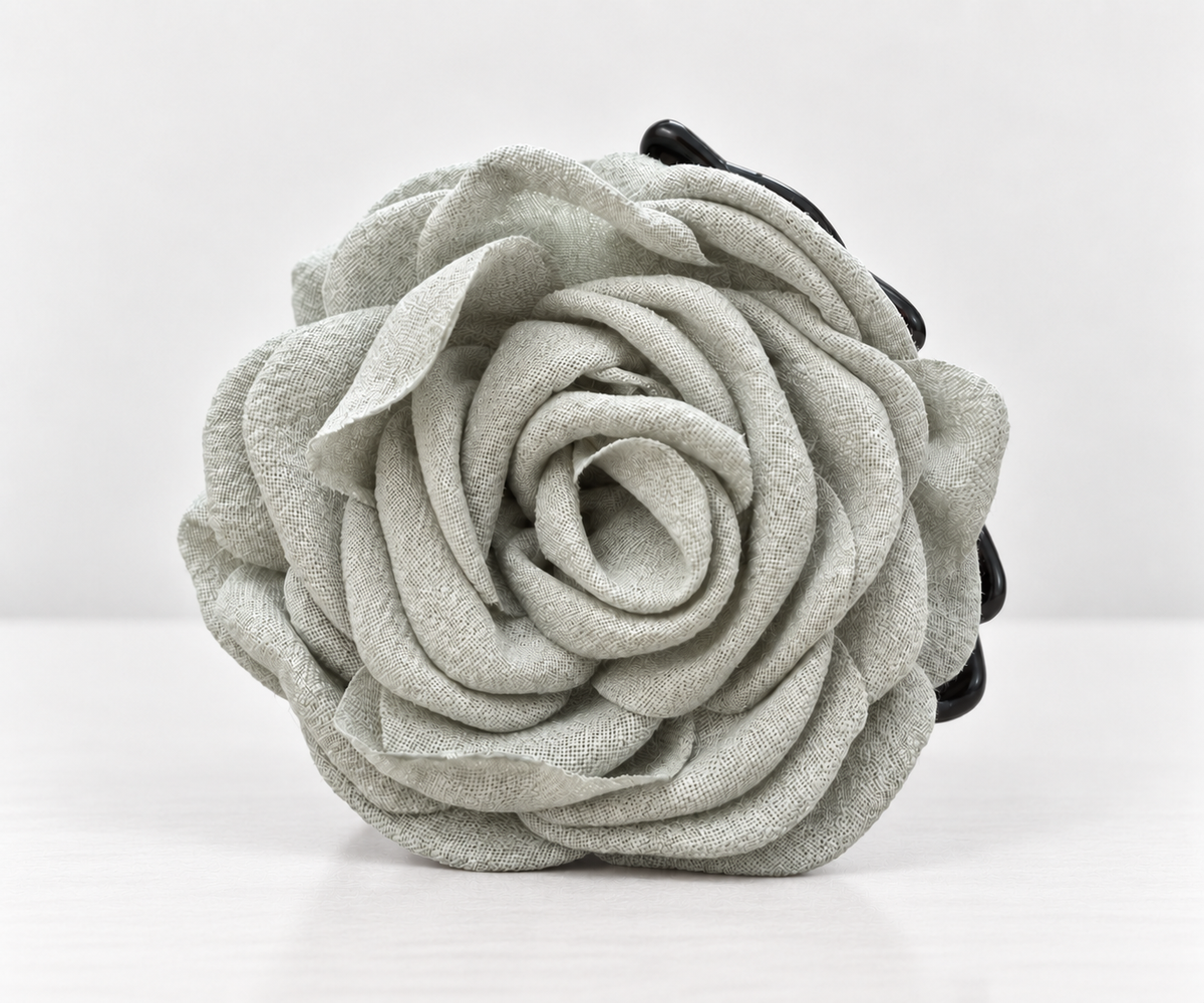 GRIS · PINZA DE PELO FLOR DE TELA