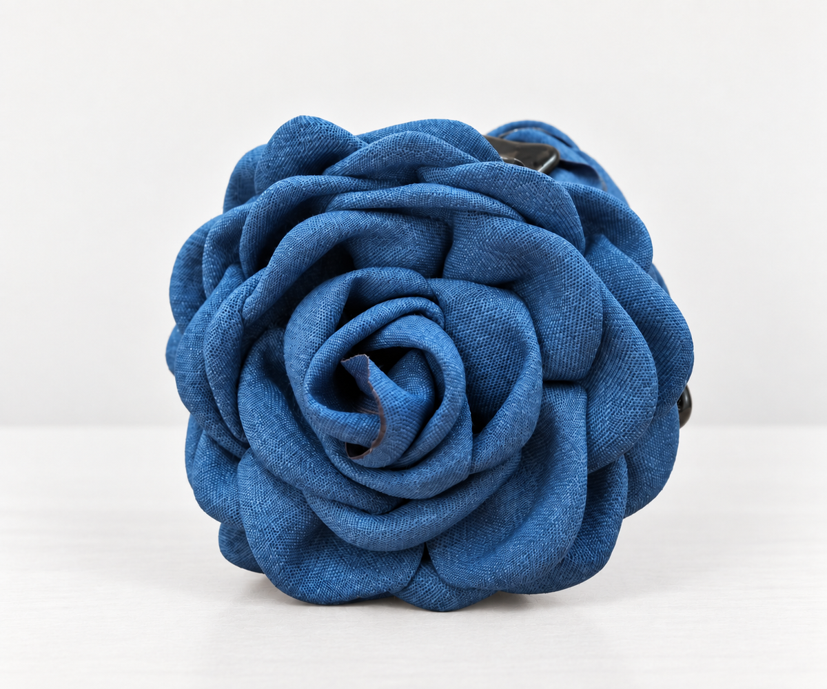AZUL DENIM · PINZA DE PELO FLOR DE TELA