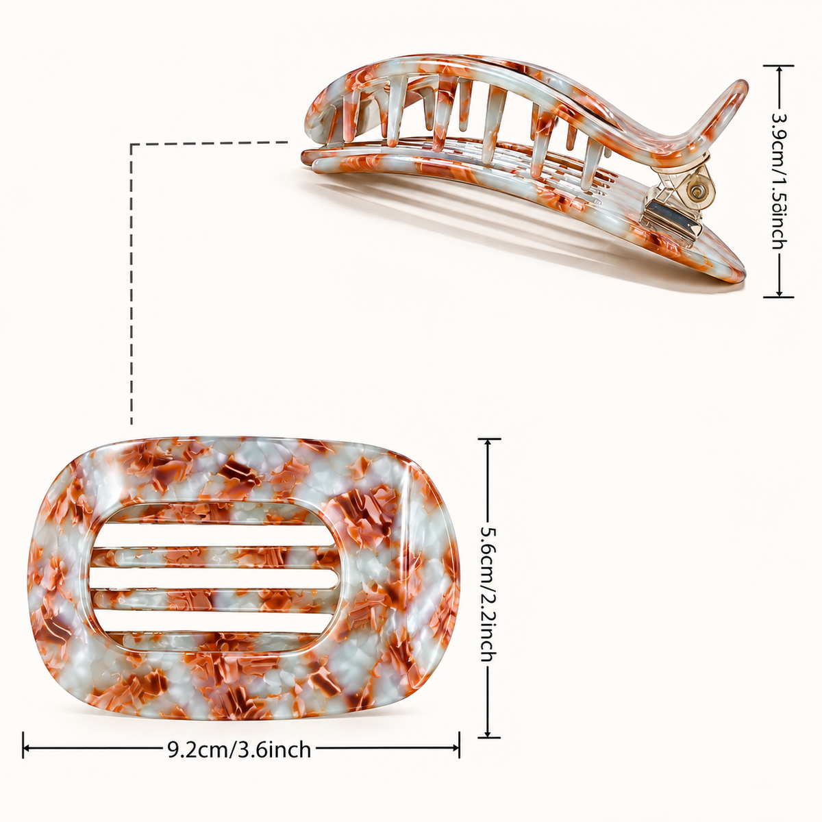 AMBER MARBLE · PINZA DE PELO DE ACETATO