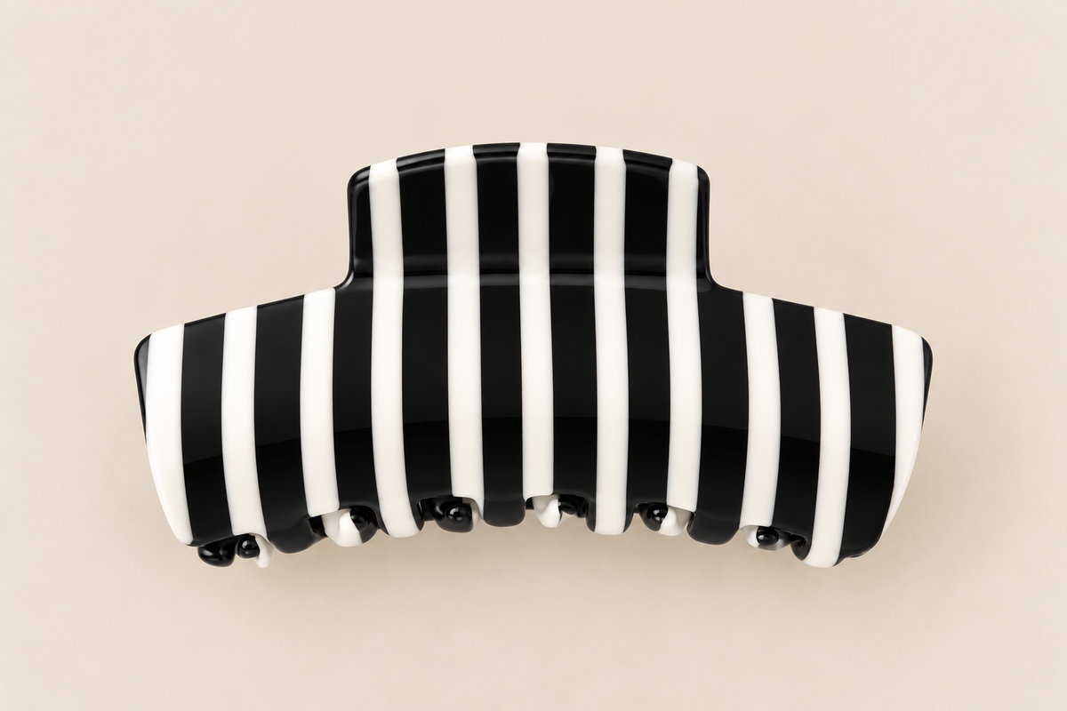 NOIR STRIPE · PINZA DE PELO DE ACETATO