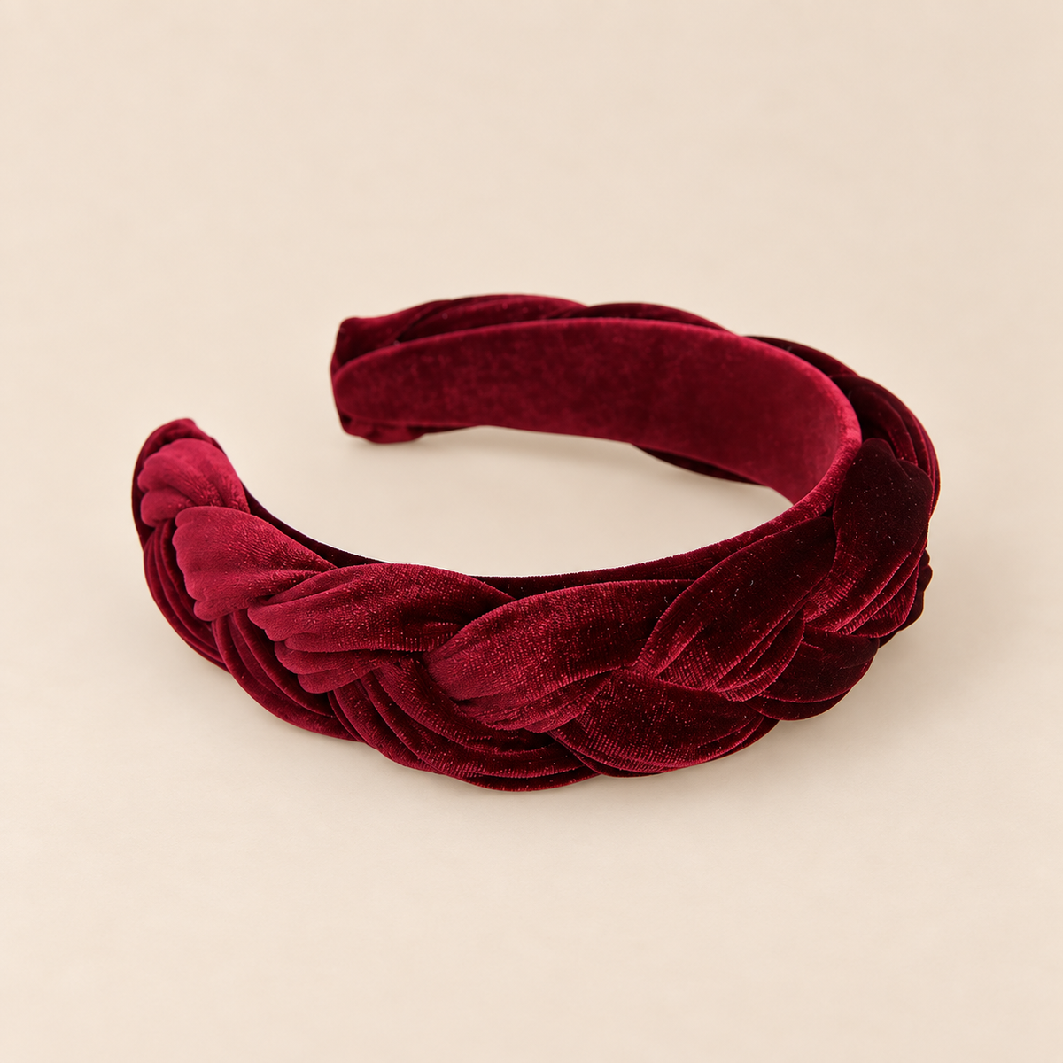 BURDEOS · DIADEMA DE TERCIOPELO TRENZADA