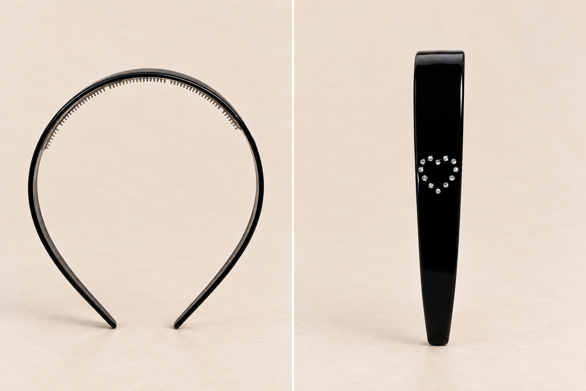 CHIC NEGRA · DIADEMA DE ACETATO CON PEDRERÍA