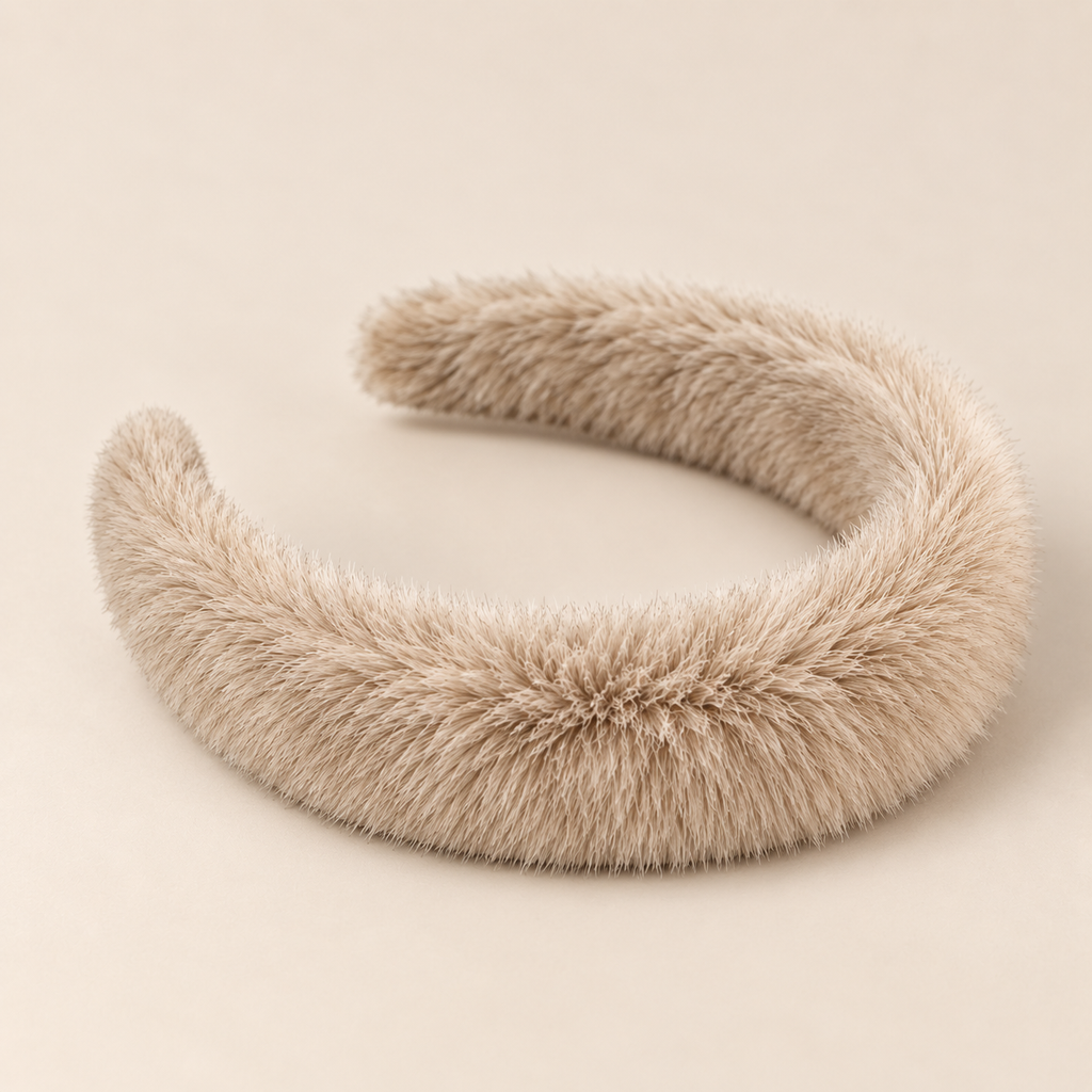 DIADEMA DE PELO SINTÉTICO · BEIGE