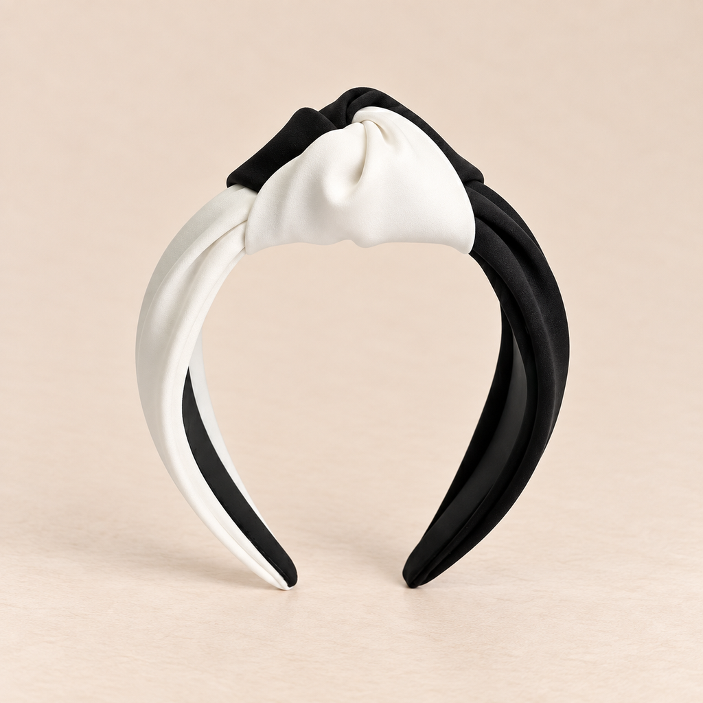 DIADEMA DE NUDO · BLANCO Y NEGRO
