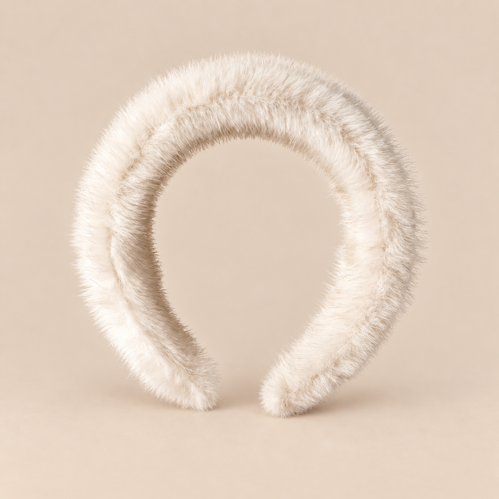 DIADEMA DE PELO SINTÉTICO · MARFIL