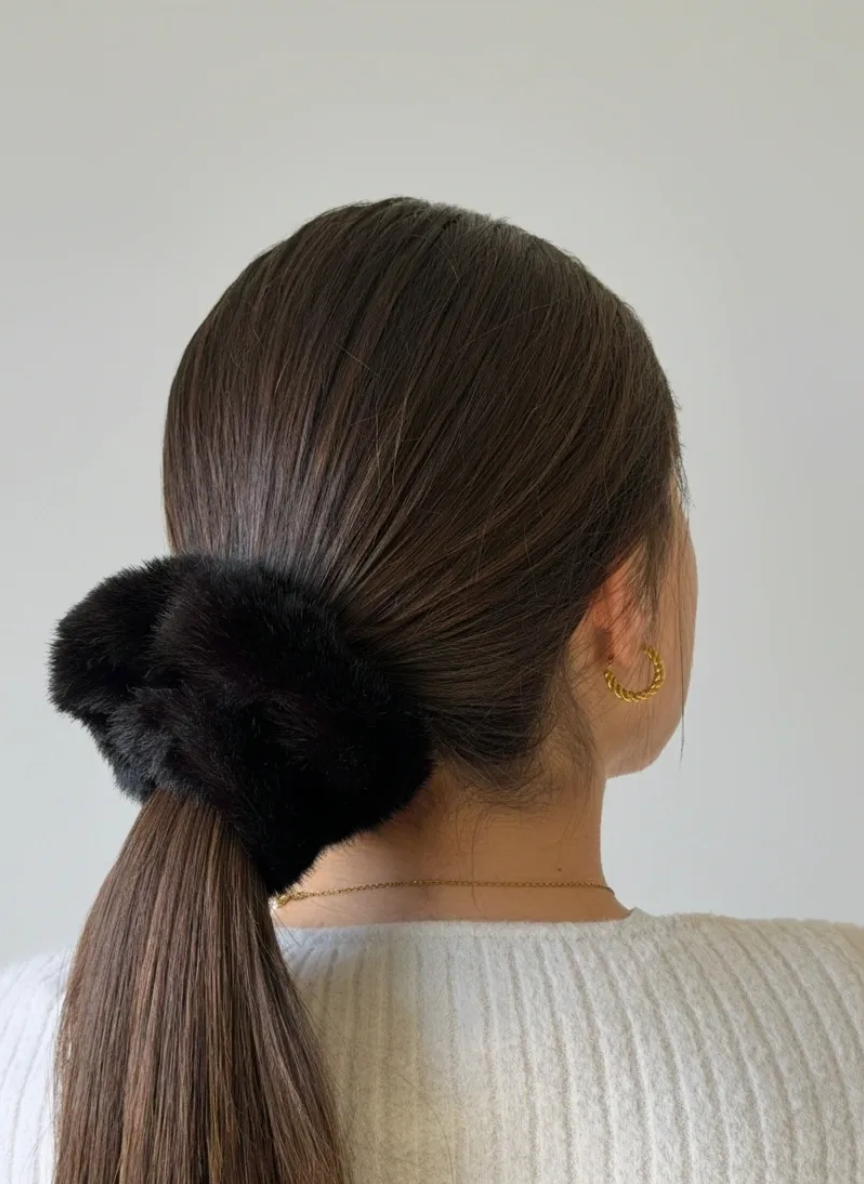 🧸 TEDDY BLACK · COLETERO DE PELO SINTÉTICO